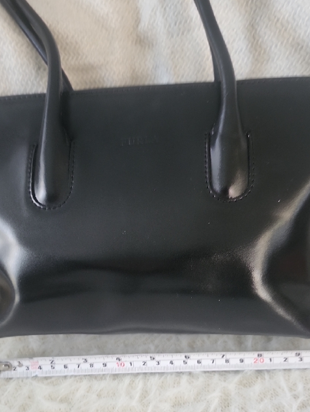 Furla Black Leather Tote with Double Handles - Picture 4 of 13